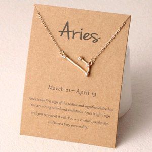 Aries Constellation Pendant Rhinestone Necklace
